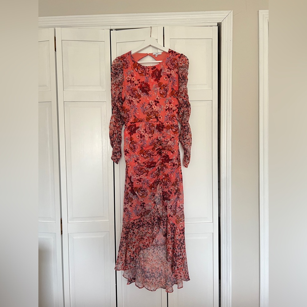 NSR Pink and Black Bishop Sleeve Gown